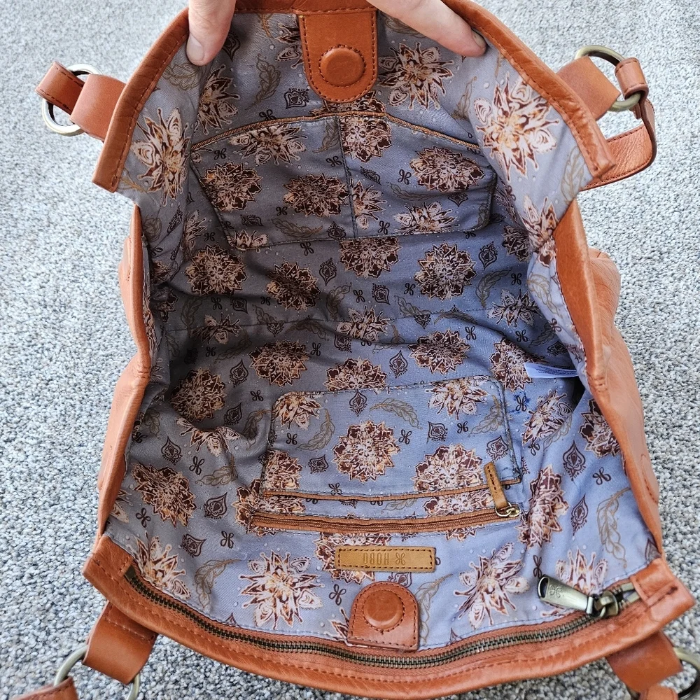 HOBO International Toffee Brown Leather Shoulder Bag Wanderlust Lining VTG Purse
